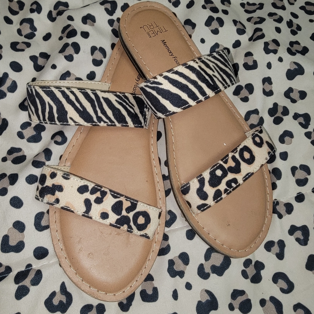 Time and Tru Animal Print Sandals